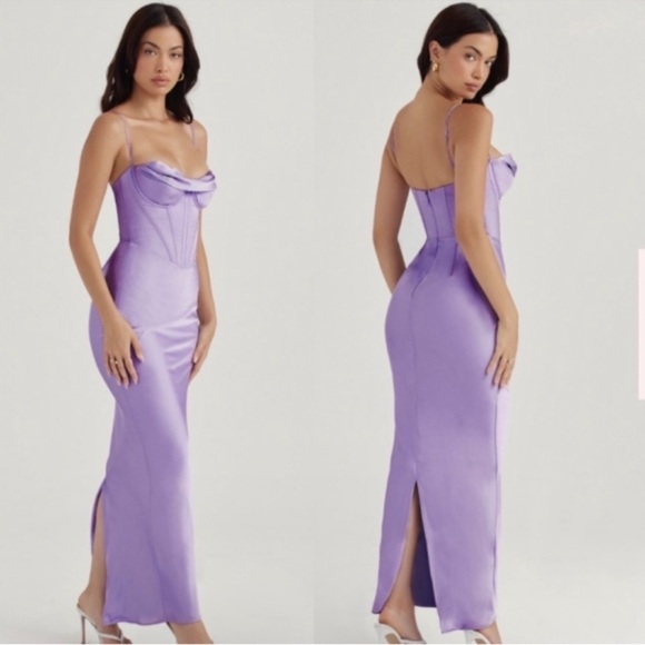HOUSE OF CB 'Charmaine' Lavender Corset Maxi Dress - Picture 3 of 13